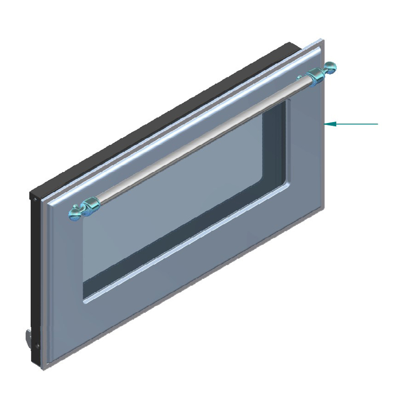 ILVE Parts EG9624014703108 Complete Triple Glass Door Kit for 48 inch Range, UOV 80 E3 (Blue Grey, Chrome Trim)
