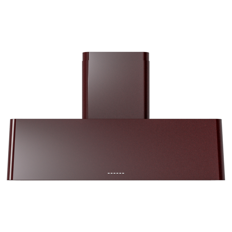 ILVE UAG48BU Nostalgie 48 inch Range Hood with 850 CFM, 3 Speed + Intensive, Front LED Light Bar (Burgundy)