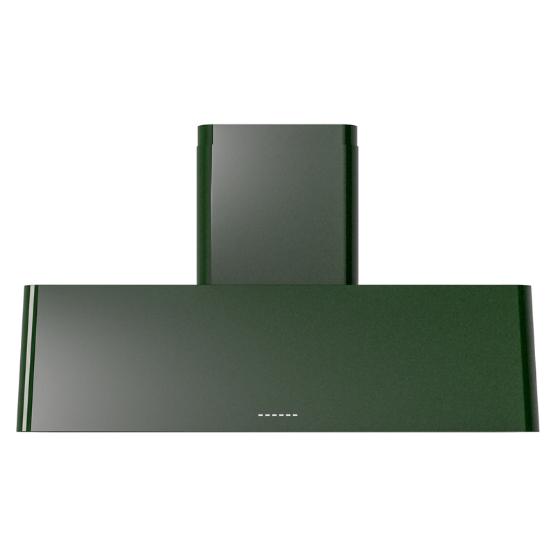 ILVE UAG48EG Nostalgie 48 inch Range Hood with 850 CFM, 3 Speed + Intensive, Front LED Light Bar (Emerald Green)