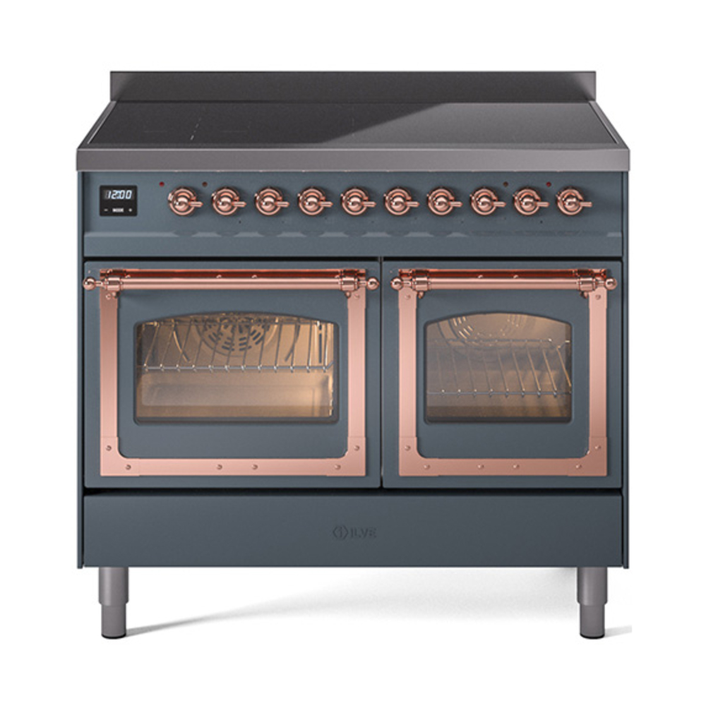 ILVE UNDI406NMPBGP Nostalgie II Noblesse 40 inch Induction Range  (Triple Glass Door, Blue Grey, Copper)