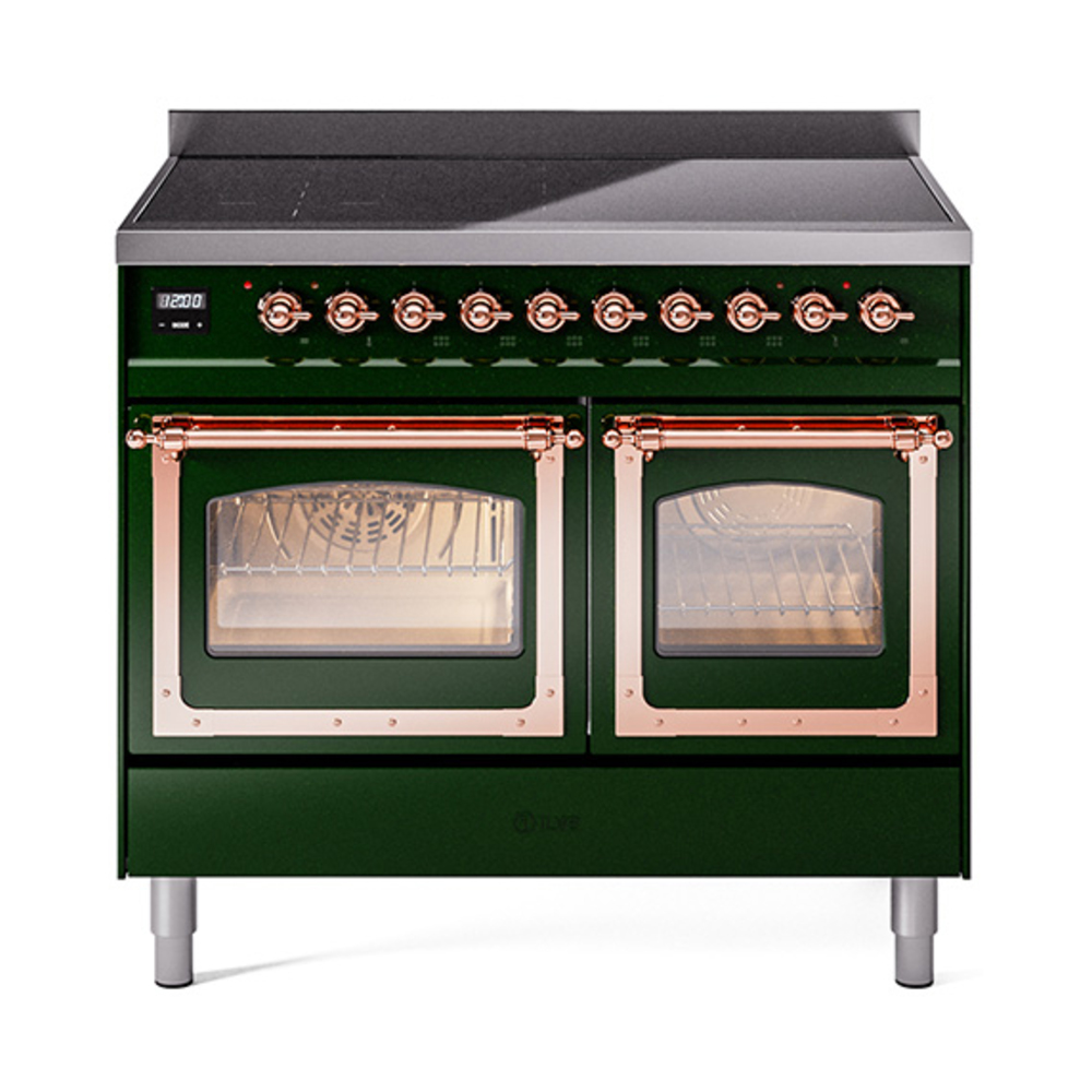 ILVE UNDI406NMPEGP Nostalgie II Noblesse 40 inch Induction Range  (Triple Glass Door, Emerald Green, Copper)