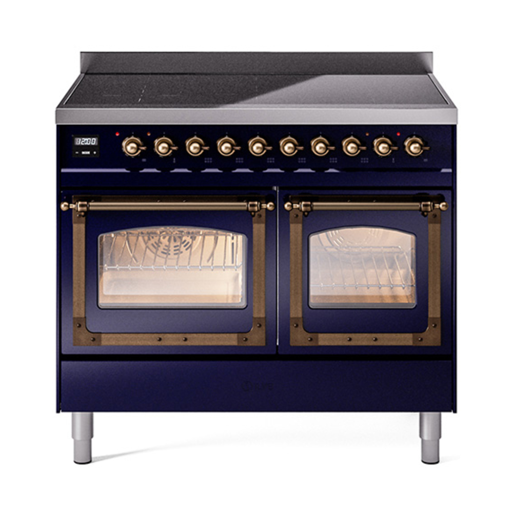 ILVE UNDI406NMPMBB Nostalgie II Noblesse 40 inch Induction Range  (Triple Glass Door, Midnight Blue, Burnished)