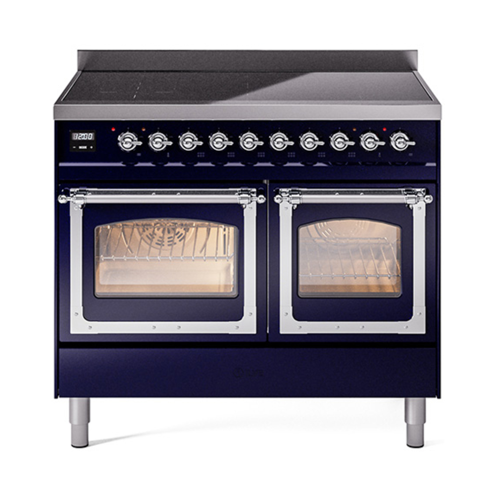 ILVE UNDI406NMPMBC Nostalgie II Noblesse 40 inch Induction Range  (Triple Glass Door, Midnight Blue, Chrome)