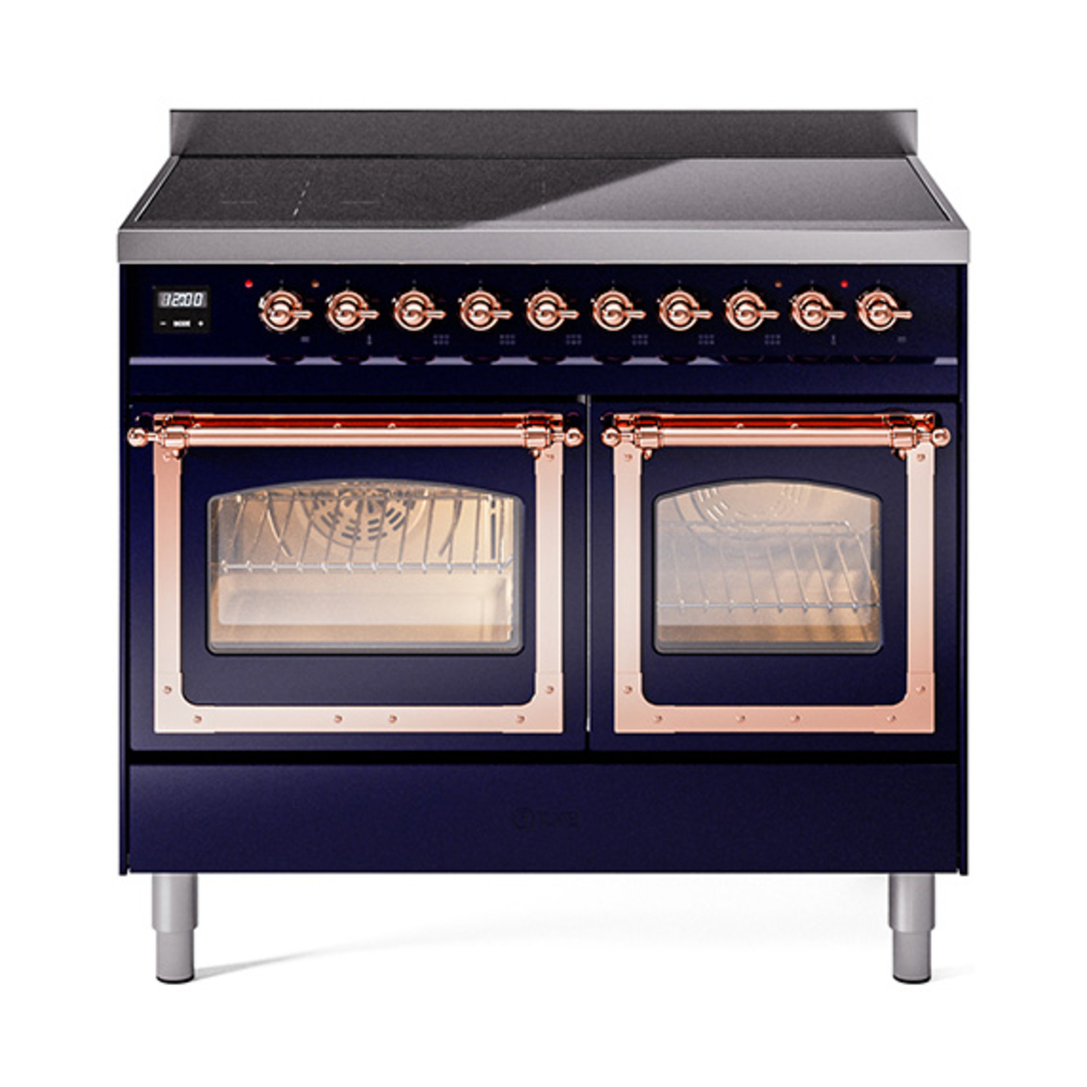 ILVE UNDI406NMPMBP Nostalgie II Noblesse 40 inch Induction Range  (Triple Glass Door, Midnight Blue, Copper)