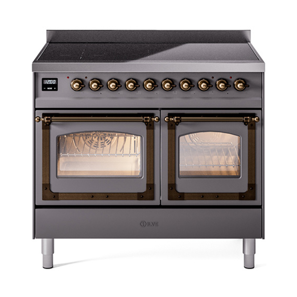 ILVE UNDI406NMPMGB Nostalgie II Noblesse 40 inch Induction Range  (Triple Glass Door, Graphite Matte, Burnished)