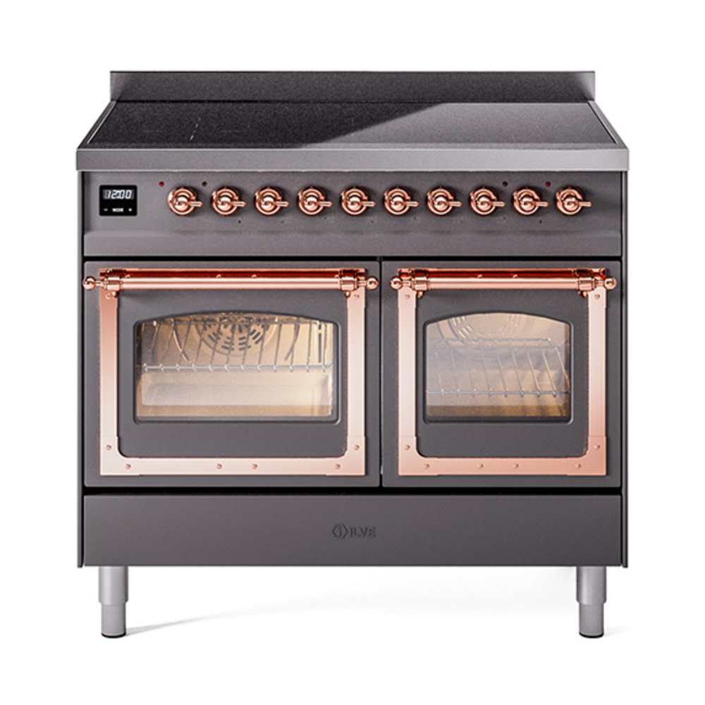 ILVE UNDI406NMPMGP Nostalgie II Noblesse 40 inch Induction Range  (Triple Glass Door, Graphite Matte, Copper)