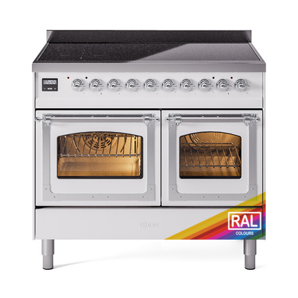 ILVE UNDI406NMPRAC Nostalgie II Noblesse 40 inch Induction Range  (Triple Glass Door, RAL, Chrome)