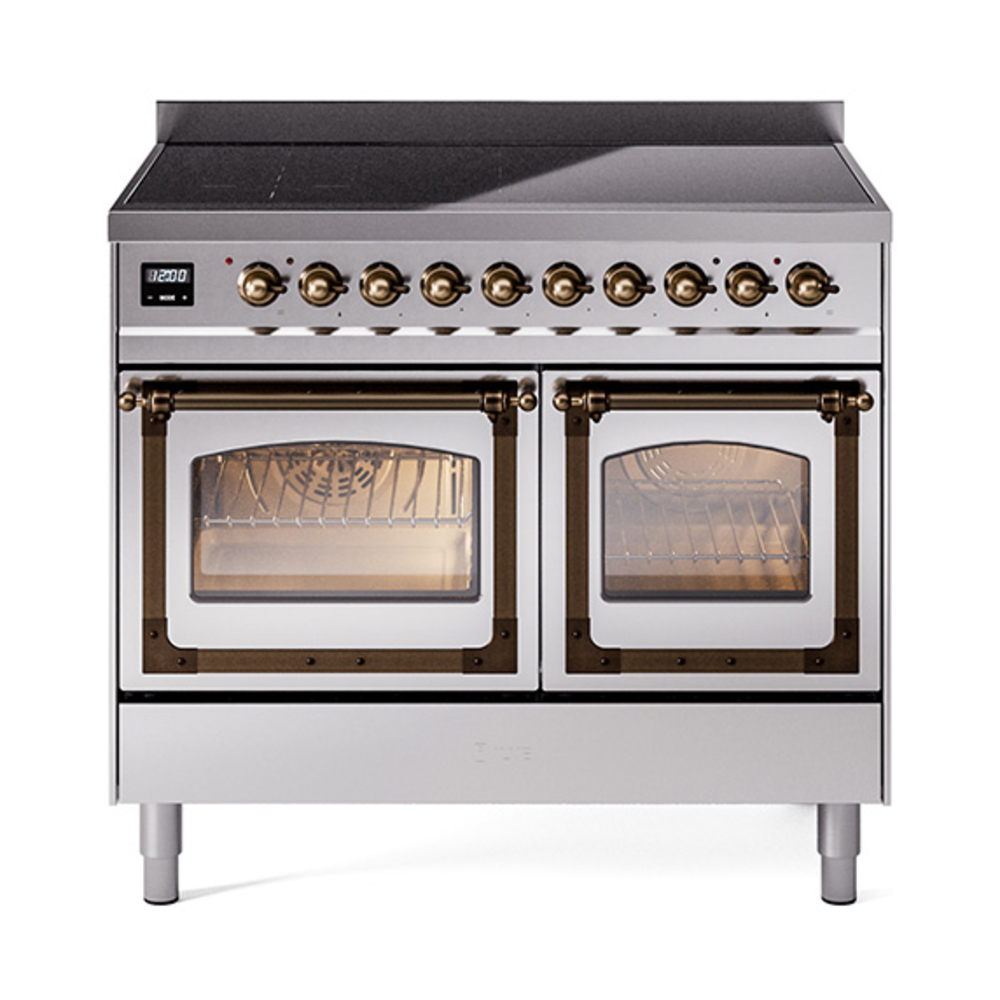 ILVE UNDI406NMPSSB Nostalgie II Noblesse 40 inch Induction Range  (Triple Glass Door, Stainless Steel, Burnished)