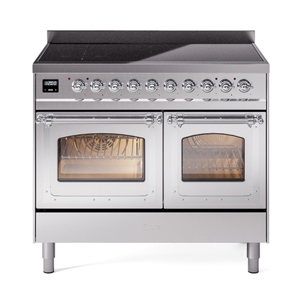 ILVE UNDI406NMPSSC Nostalgie II Noblesse 40 inch Induction Range  (Triple Glass Door, Stainless Steel, Chrome)