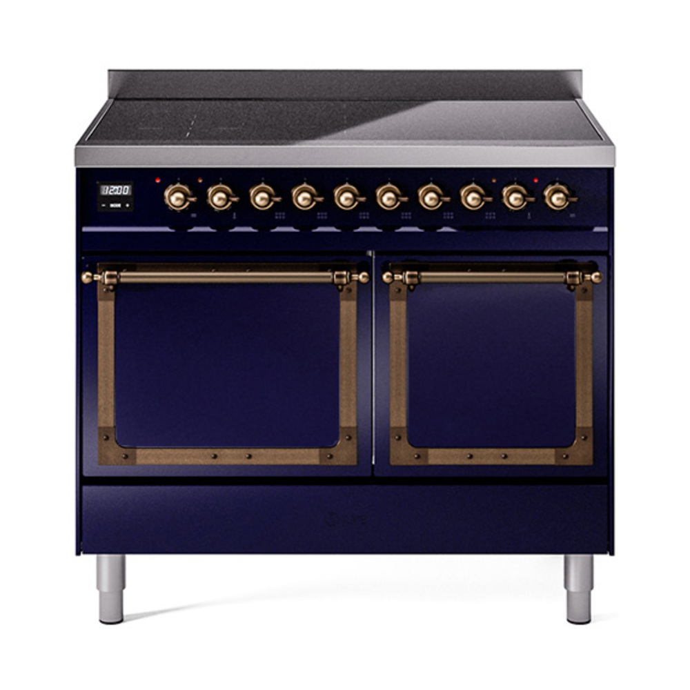 ILVE UNDI406QNMPMBB Nostalgie II Noblesse 40 inch Induction Range  (Solid Door, Midnight Blue, Burnished)