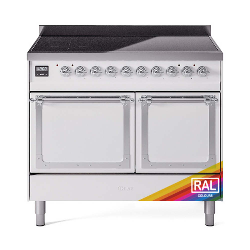 ILVE UNDI406QNMPRAC Nostalgie II Noblesse 40 inch Induction Range  (Solid Door, RAL, Chrome)