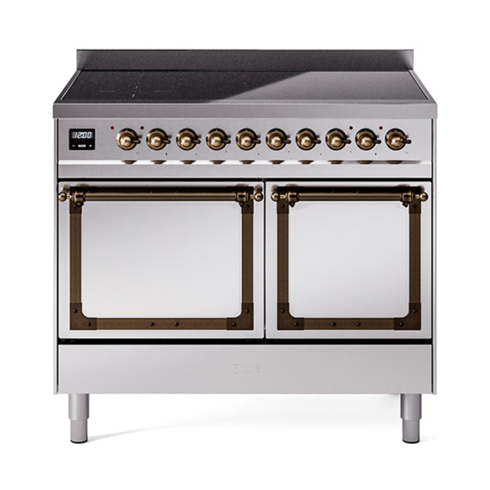 ILVE UNDI406QNMPSSB Nostalgie II Noblesse 40 inch Induction Range  (Solid Door, Stainless Steel, Burnished)