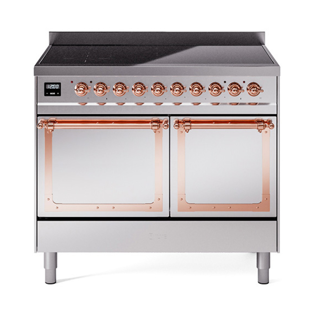 ILVE UNDI406QNMPSSP Nostalgie II Noblesse 40 inch Induction Range  (Solid Door, Stainless Steel, Copper)
