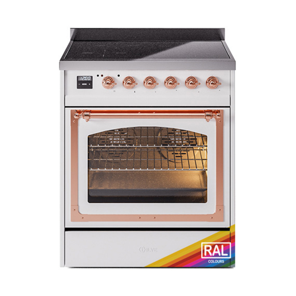 ILVE UNI304NMPRAP Nostalgie II Noblesse 30 inch Induction Range (Triple Glass Door, RAL, Copper)