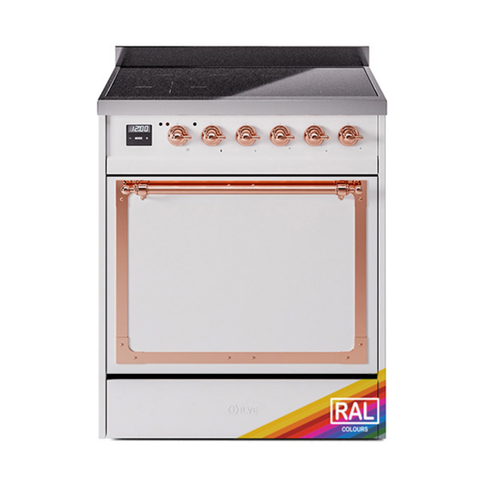 ILVE UNI304QNMPRAP Nostalgie II Noblesse 30 inch Induction Range (Solid Door, RAL, Copper)
