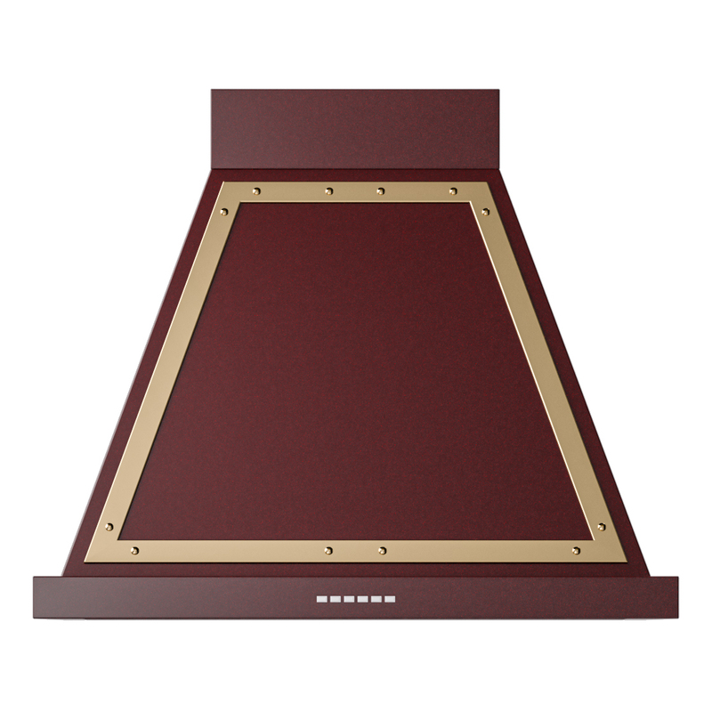 ILVE UANB30BUG Nostalgie Noblesse 30 inch Range Hood (Burgundy, Brass)