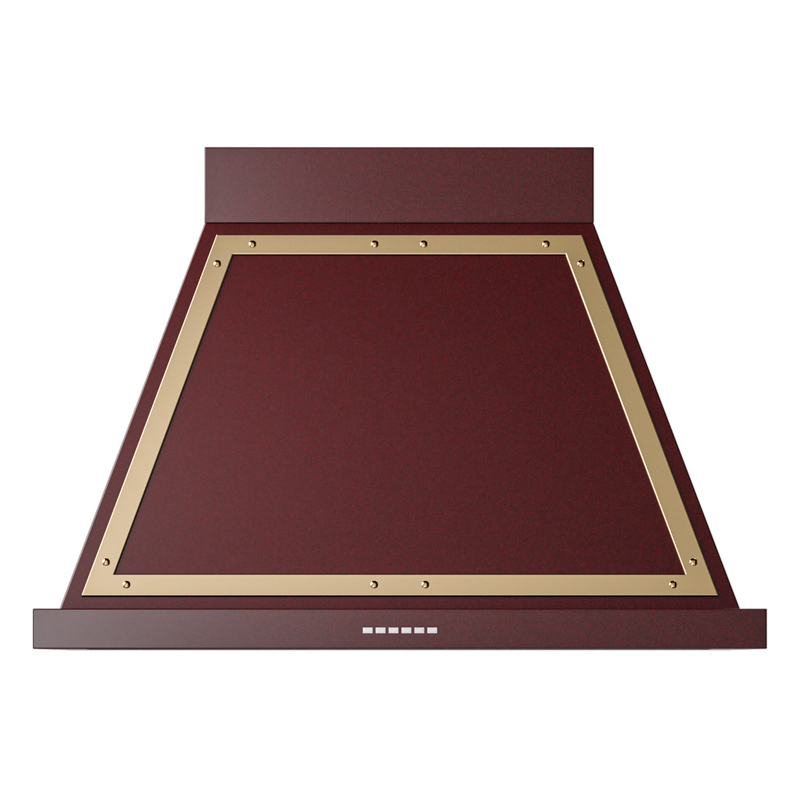 ILVE UANB36BUG Nostalgie Noblesse 36 inch Range Hood (Burgundy, Brass)
