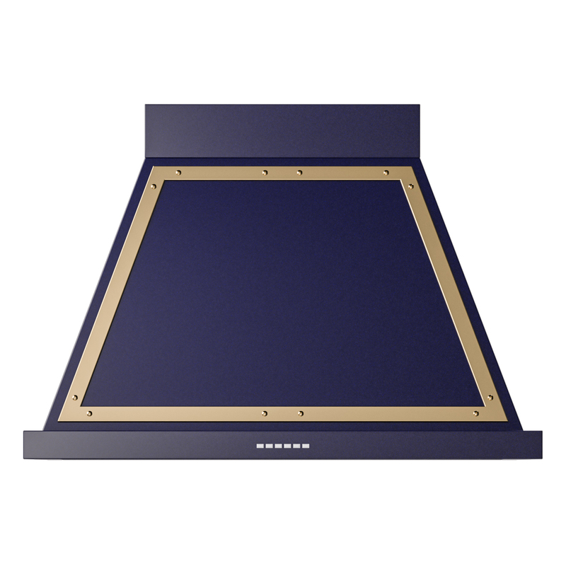 ILVE UANB36MBG Nostalgie Noblesse 36 inch Range Hood (Midnight Blue, Brass)