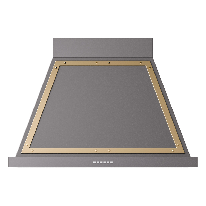 ILVE UANB36MGG Nostalgie Noblesse 36 inch Range Hood (Graphite Matte, Brass)