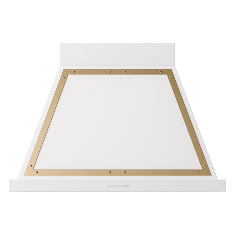 ILVE UANB36WHG Nostalgie Noblesse 36 inch Range Hood (White, Brass)