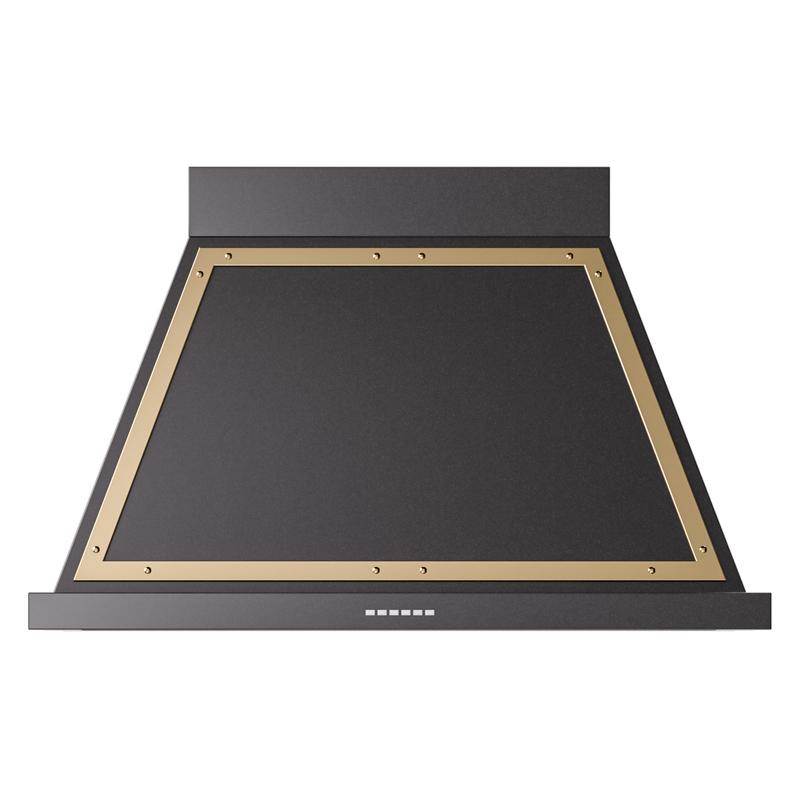 ILVE UANB40BKG Nostalgie Noblesse 40 inch Range Hood (Glossy Black, Brass)