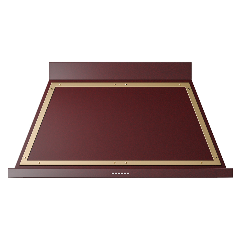 ILVE UANB48BUG Nostalgie II Noblesse 48 inch Range Hood (Burgundy, Brass)