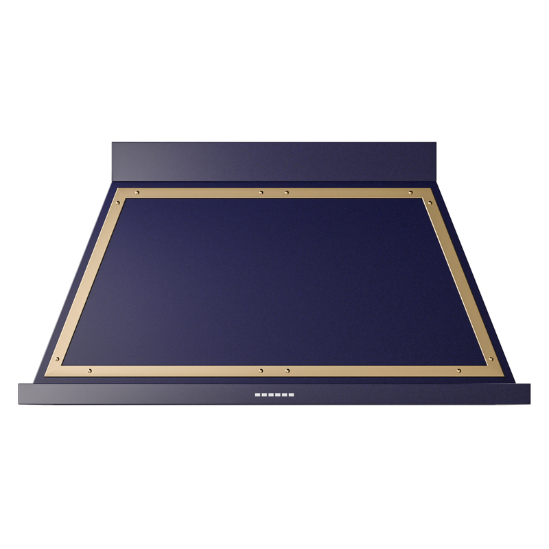 ILVE UANB48MBG Nostalgie II Noblesse 48 inch Range Hood (Midnight Blue, Brass)
