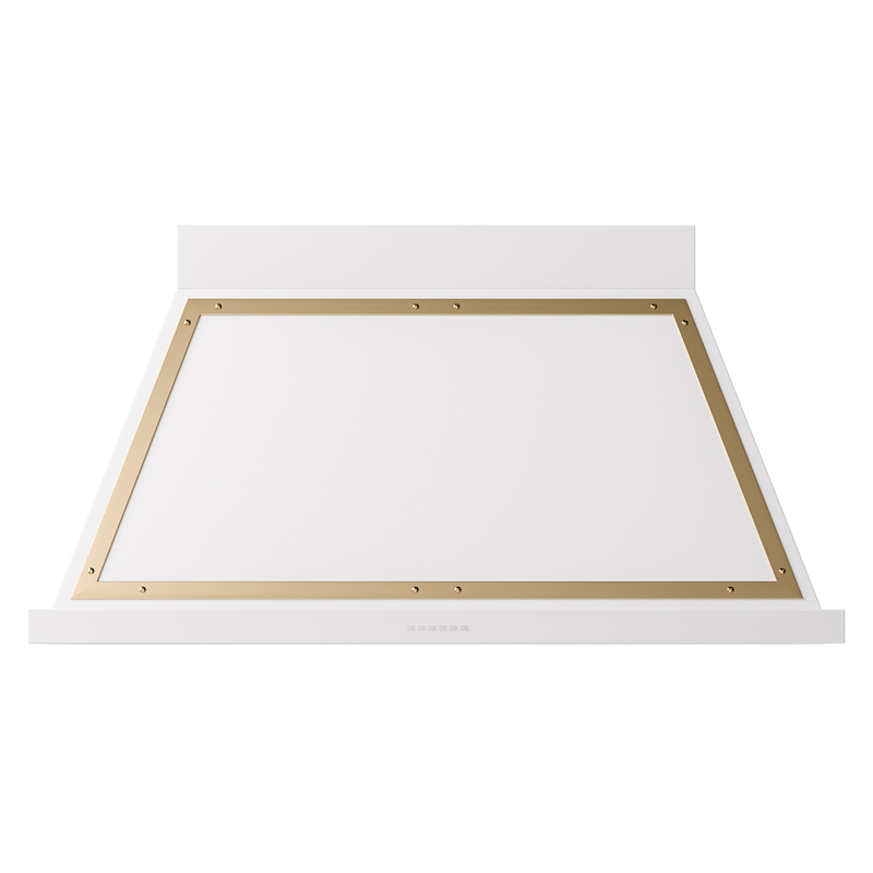 ILVE UANB48WHG Nostalgie II Noblesse 48 inch Range Hood (White, Brass)