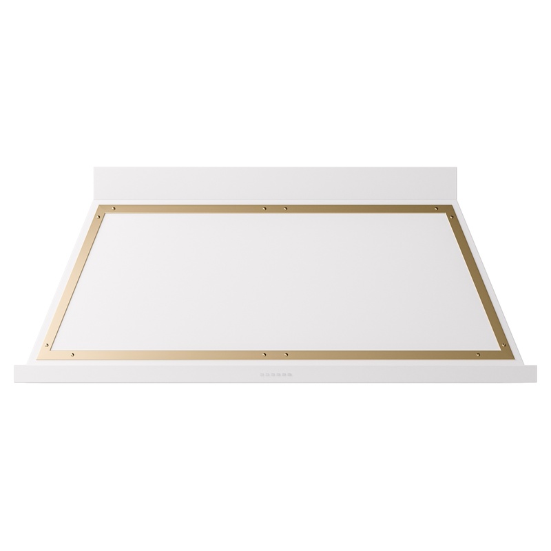 ILVE UANB60WHG Nostalgie Noblesse 60 inch Range Hood (White, Brass)