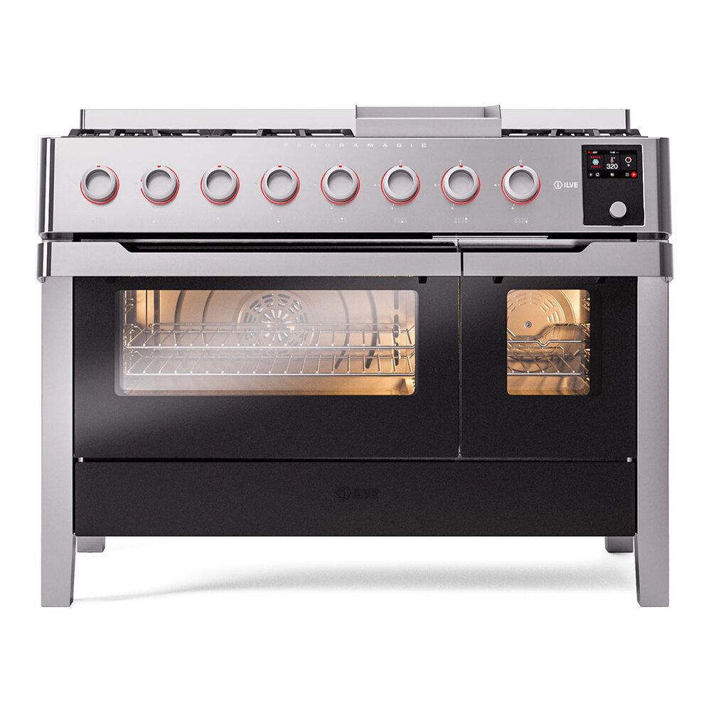 ILVE UPM12FDS3SSLP Panoramagic 48" Dual Fuel Range, front view