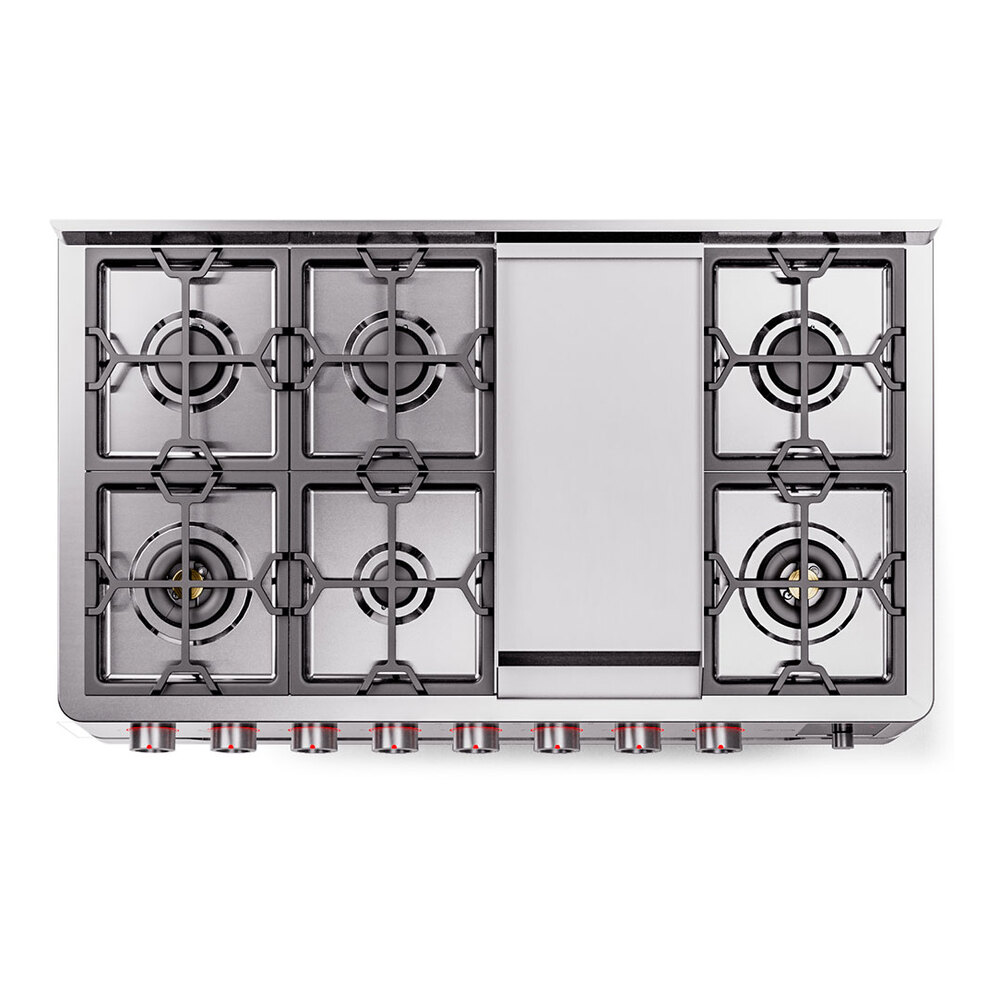 ILVE UPM12FDS3SSLP Panoramagic 48" Dual Fuel Range, top view