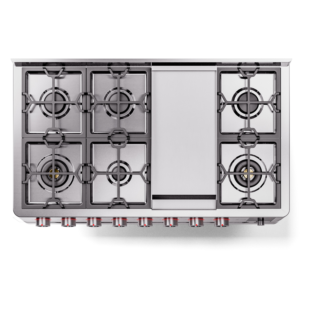 ILVE UPM12FDS3SS Panoramagic 48" Dual Fuel Range, top view