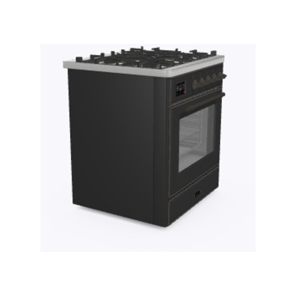 ILVE_UM30DNE3MGB_Majestic_II_30_Dual_Fuel_Range_Left_Angle