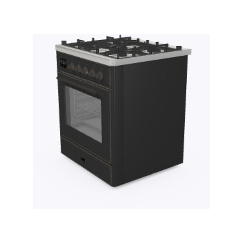 ILVE_UM30DNE3MGB_Majestic_II_30"_Dual_Fuel_Range_Right_Angle