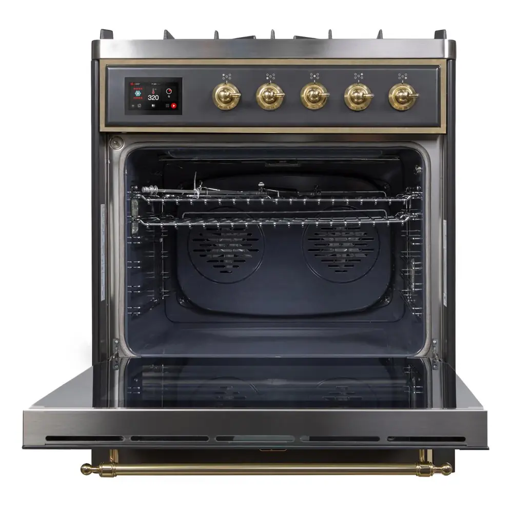ILVE_UM30DNE3MGB_Majestic_II_30"_Dual_Fuel_Range_oven_opened