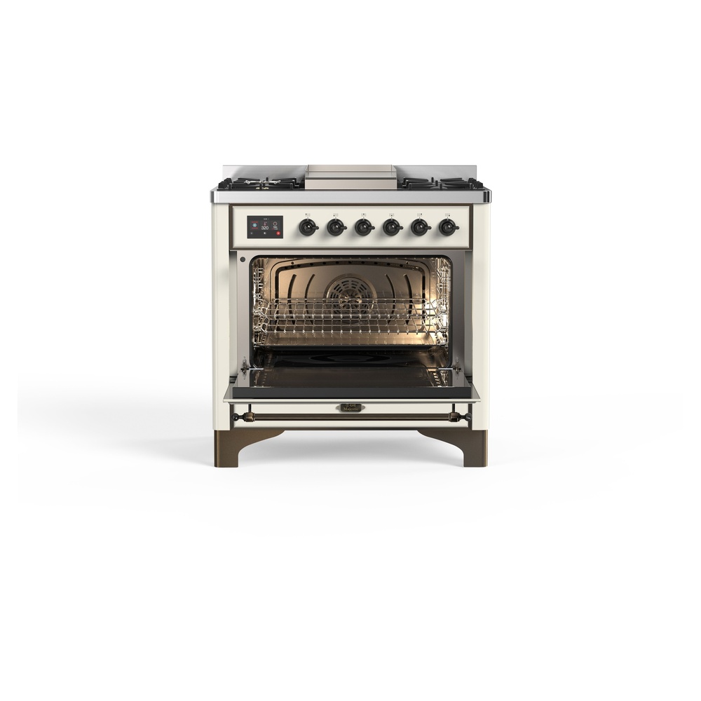 ILVE_UM09FDNS3AWBLP_Majestic_II_36"_Dual_Fuel_Range_door-opened