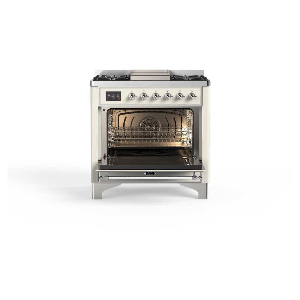 ILVE_UM09FDNS3AWCLP_Majestic_II_36"_Dual_Fuel_Range_door-opened