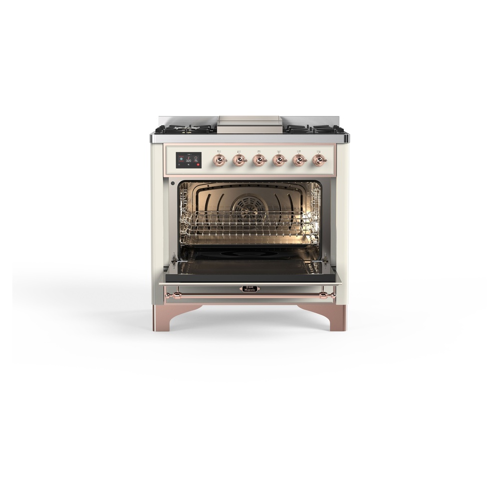 ILVE_UM09FDNS3AWPLP_Majestic_II_36"_Dual_Fuel_Range_door-opened