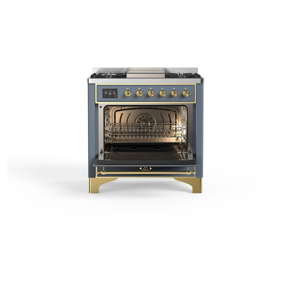 ILVE_UM09FDNS3BGG_Majestic_II_36"_Dual_Fuel_Range_oven_opened