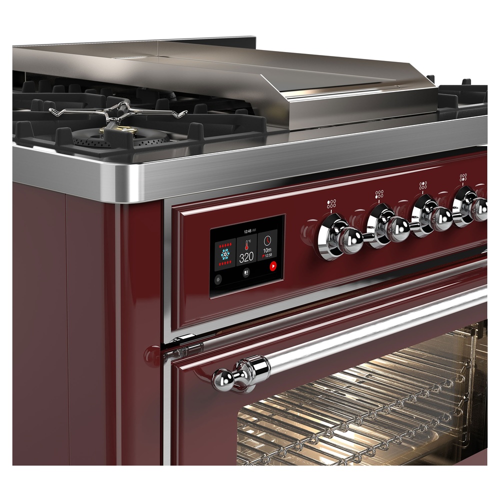 ILVE_UM09FDNS3BUCLP_Majestic_II_36"_Dual_Fuel_Range_controls