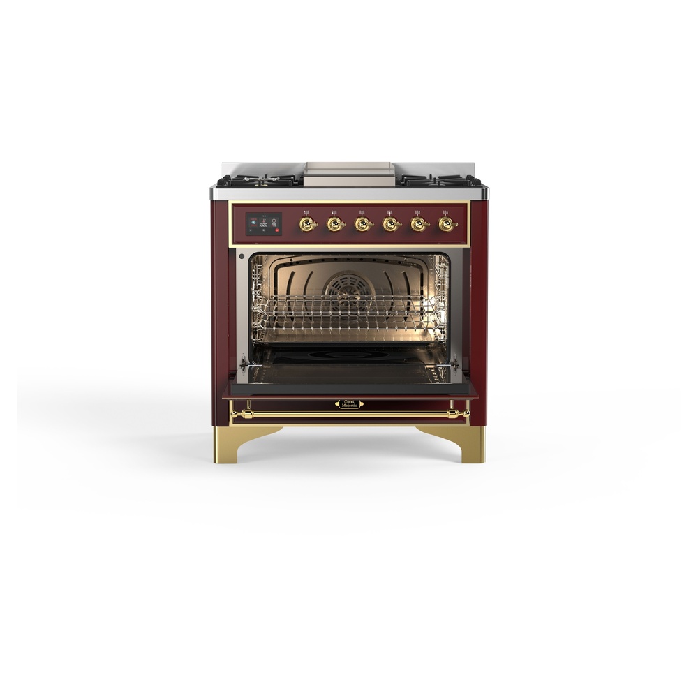 ILVE_UM09FDNS3BUG_Majestic_II_36"_Dual_Fuel_Range_oven_opened