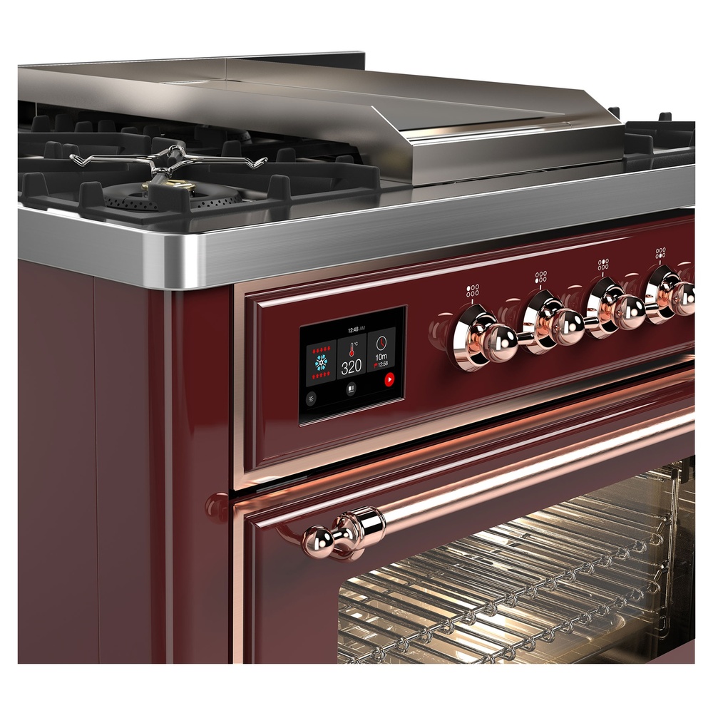 ILVE_UM09FDNS3BUP_Majestic_II_36"_Dual_Fuel_Range_front_angle