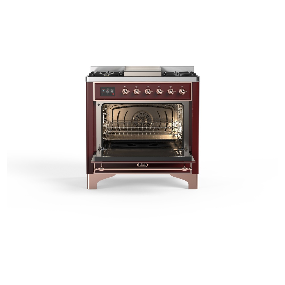 ILVE_UM09FDNS3BUP_Majestic_II_36"_Dual_Fuel_Range_oven_opened