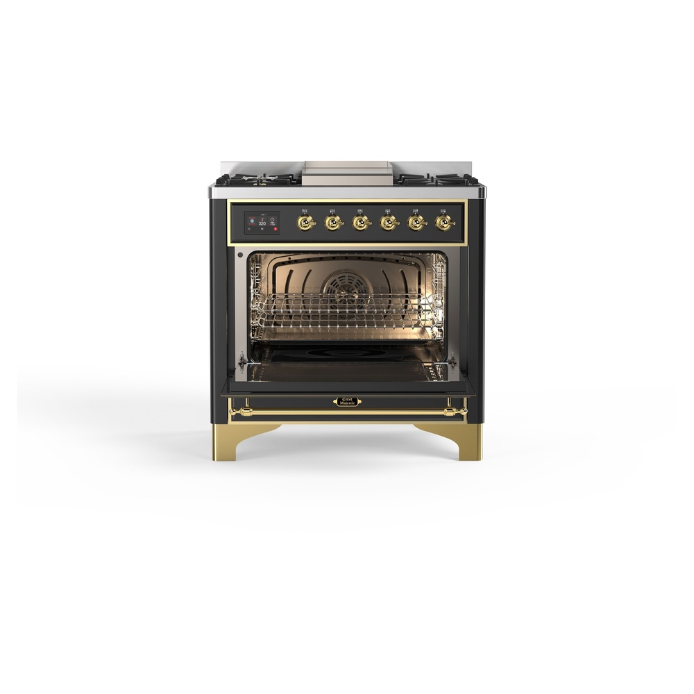 ILVE_UM09FDNS3MGGLP_Majestic_II_36"_Dual_Fuel_Range_oven_opened