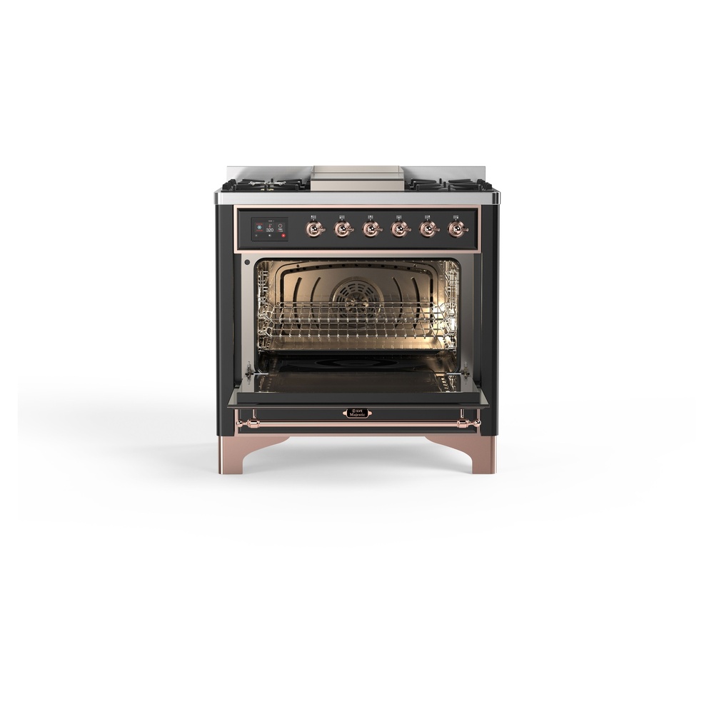 ILVE_UM09FDNS3MGPLP_Majestic_II_36"_Dual_Fuel_Range_door-opened