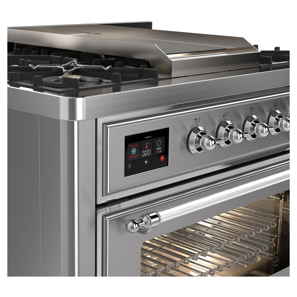 ILVE_UM09FDNS3SSCLP_Majestic_II_36"_Dual_Fuel_Range_controls