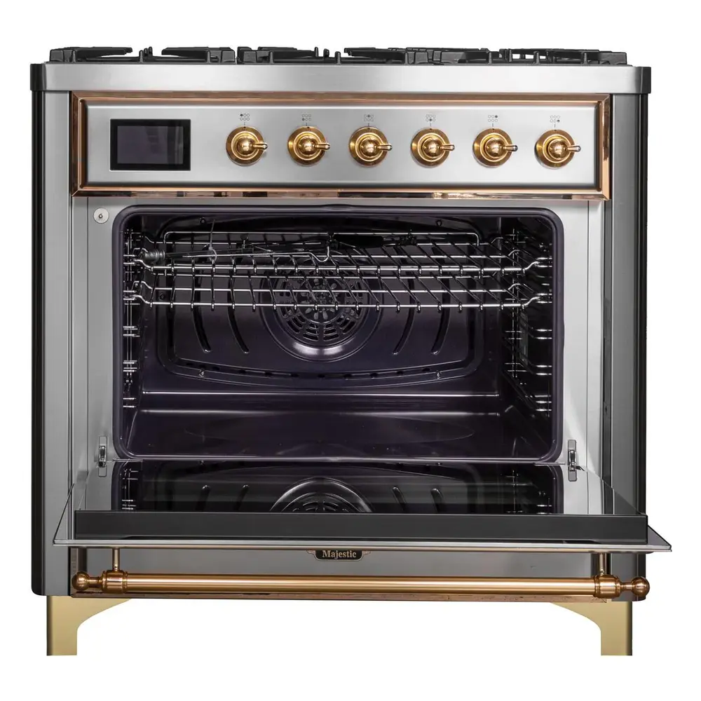 ILVE_UM09FDNS3SSP_Majestic_II_36"_Dual_Fuel_Range_oven_opened