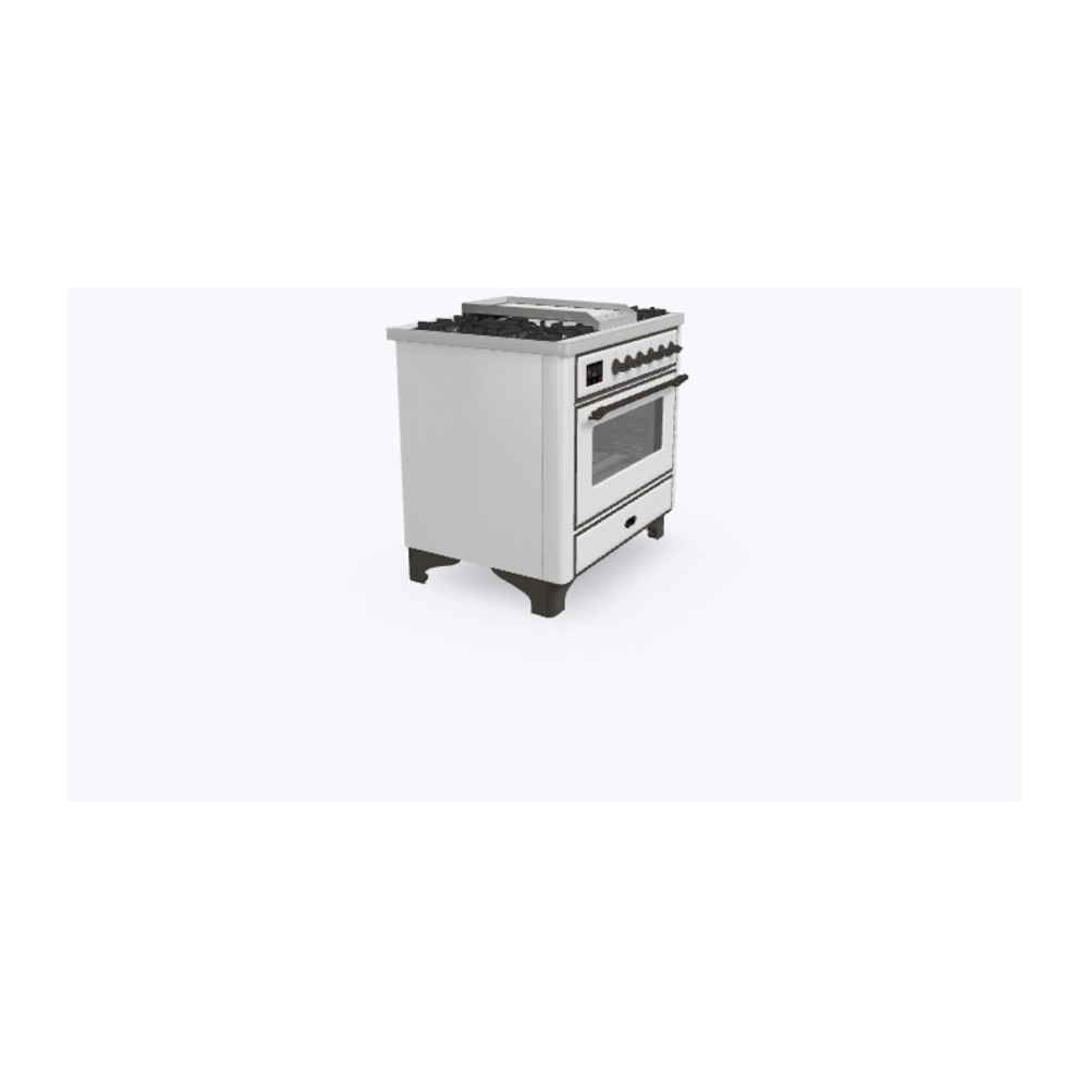 ILVE_UM09FDNS3WHBLP_Majestic_II_36"_Dual_Fuel_Range_Left_Angle