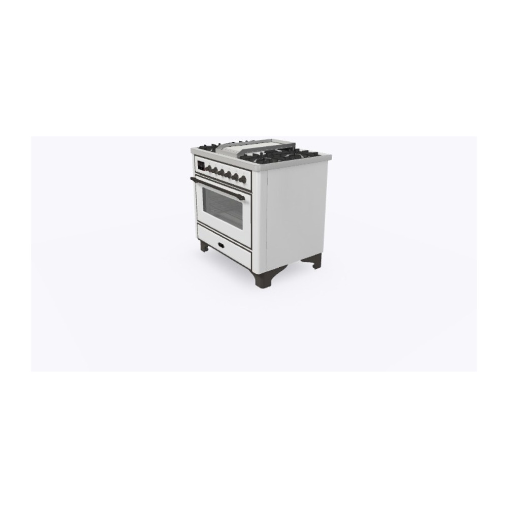 ILVE_UM09FDNS3WHBLP_Majestic_II_36"_Dual_Fuel_Range_Right_Angle