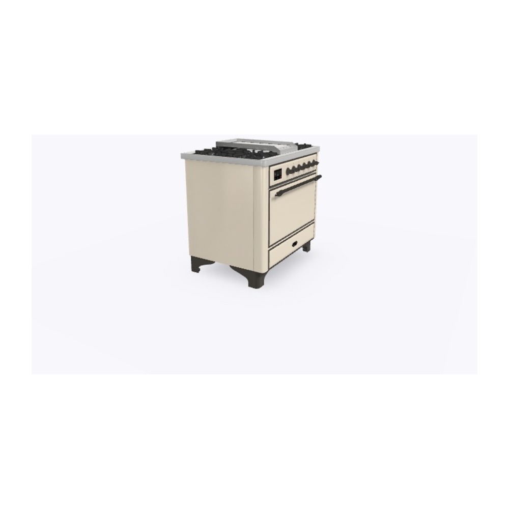 ILVE_UM09FDQNS3AWBLP_Majestic_II_36"_Dual_Fuel_Range_Left_side